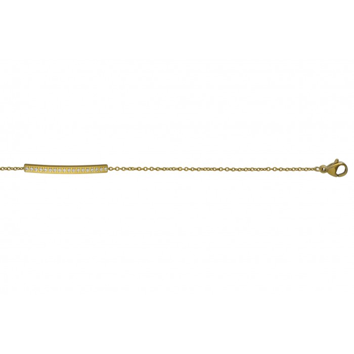 Steel bracelet/plaque +cristal/ip gold/résine époxy