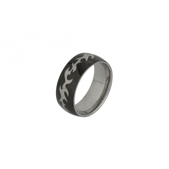 Steel ring/ip black/8mm