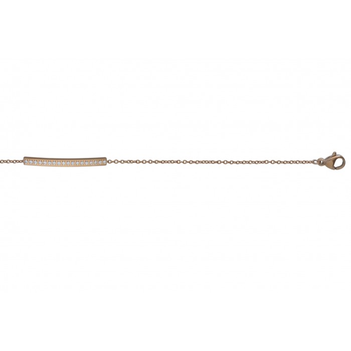 Steel bracelet/plaque +cristal/ip rose gold/résine époxy