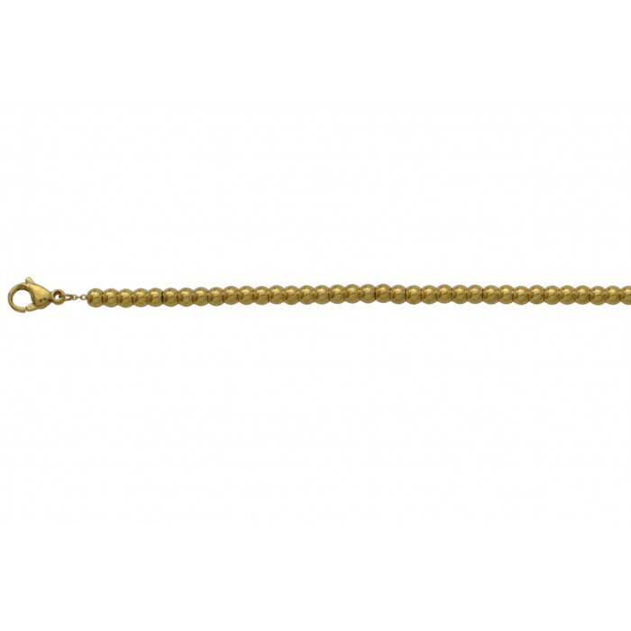 Steel bracelet/ip gold/ball 4mm