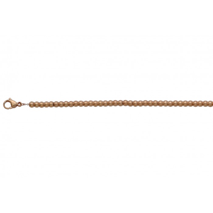 Steel bracelet/ip rose gold/ball 4mm