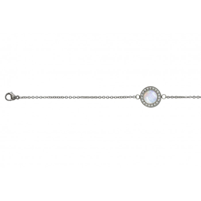 Steel bracelet/+résine epoxy nacre