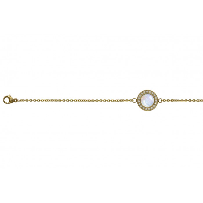 Steel bracelet/ip gold/nacre +résine époxy
