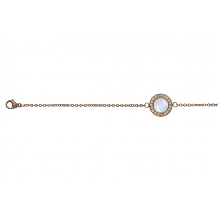 Steel bracelet/ip rose gold/nacre+résine époxy