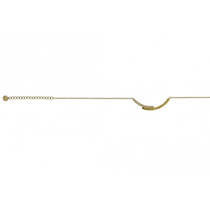 Steel necklace/cristal/ip gold/résine époxy