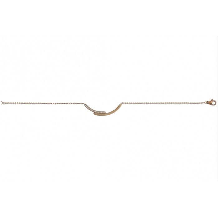Steel necklace/cristal/ip rose gold
