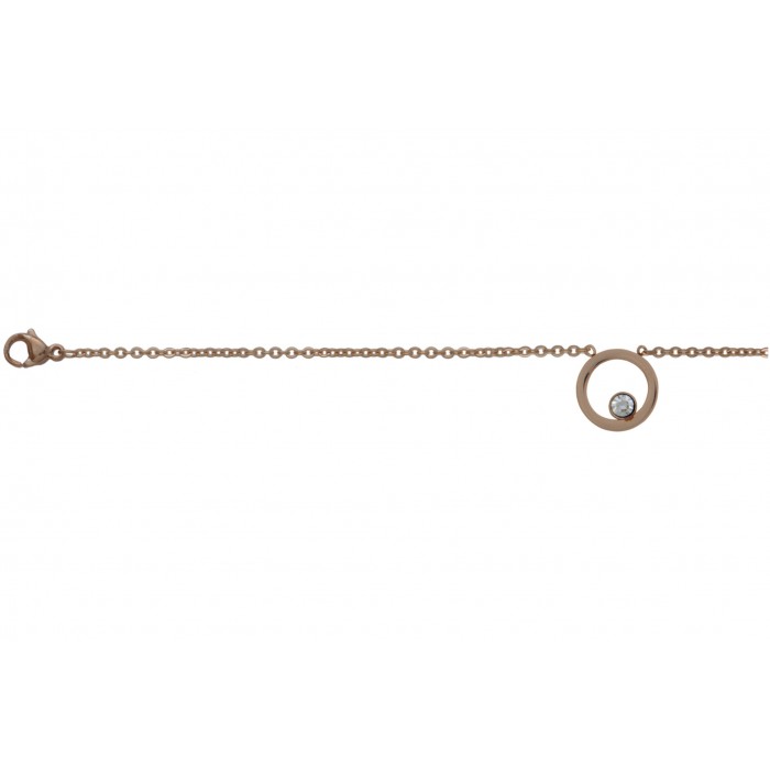 Steel necklace/ip rosr gold+résine époxy