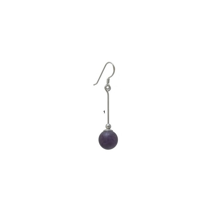 Boucle d'oreille argent pierre pendante