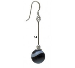 Boucle d'oreille argent pierre pendante