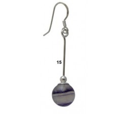 Boucle d'oreille argent pierre pendante