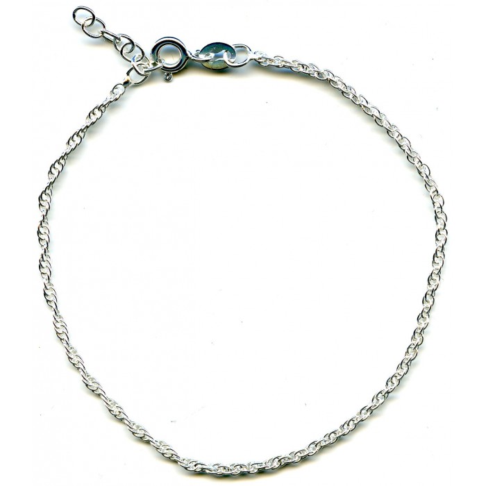 Bracelet argent/petite corde souple