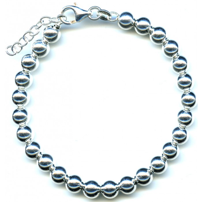 Bracelet argent/bille 6 mm