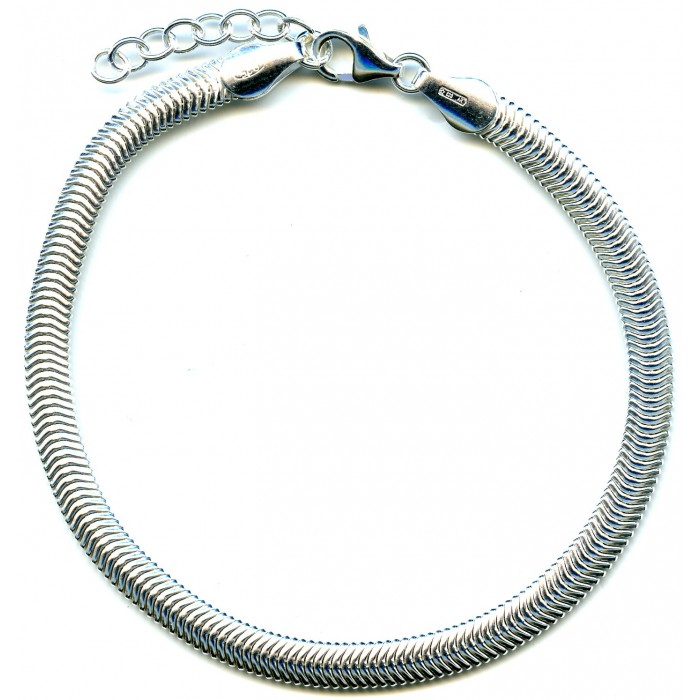 Bracelet argent/serpent plat