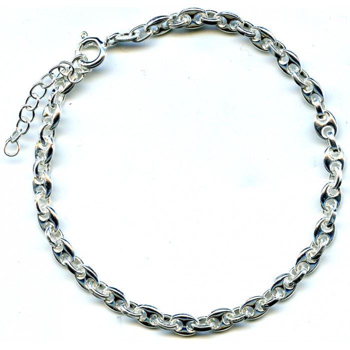 Bracelet argent/grain de café