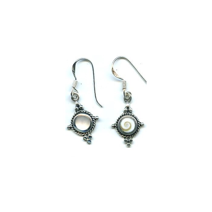Boucle d'oreille argent pierre/pendante antique