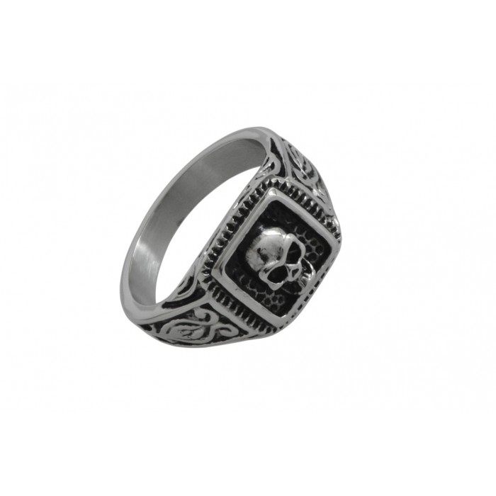 Steel ring/chevalière tête de mort