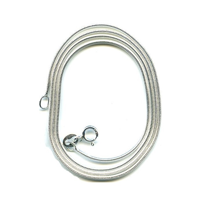 Chaîne argent/petit serpent ronde