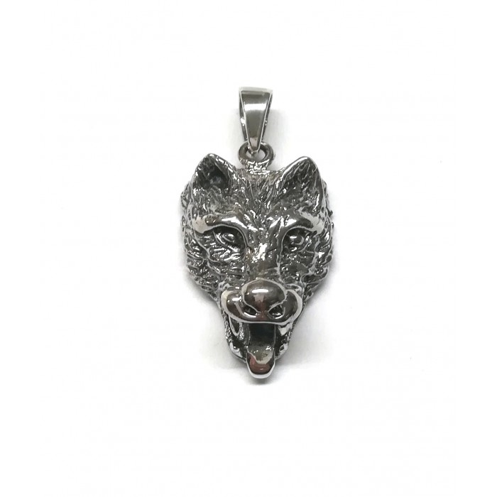 Pendentif argent " tête de loup "