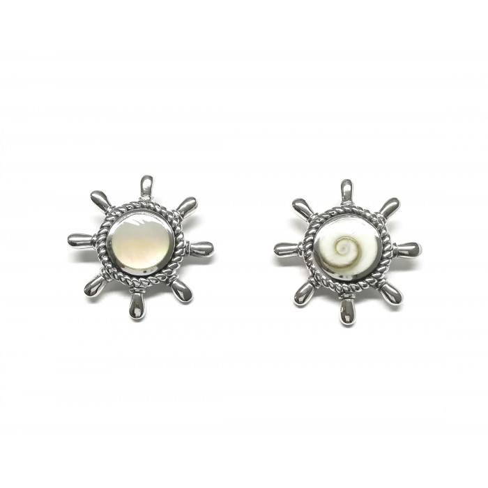 Pendentif argent pierre/gouvernail