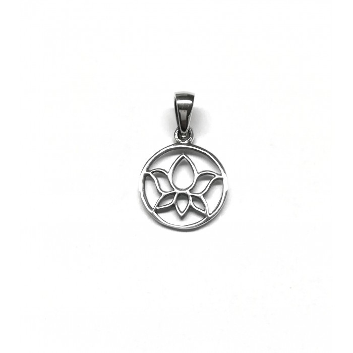Pendentif argent/fleur de lotus