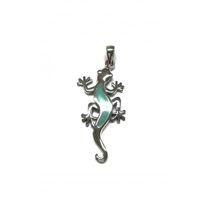 Pendentif argent pierre/salamandre