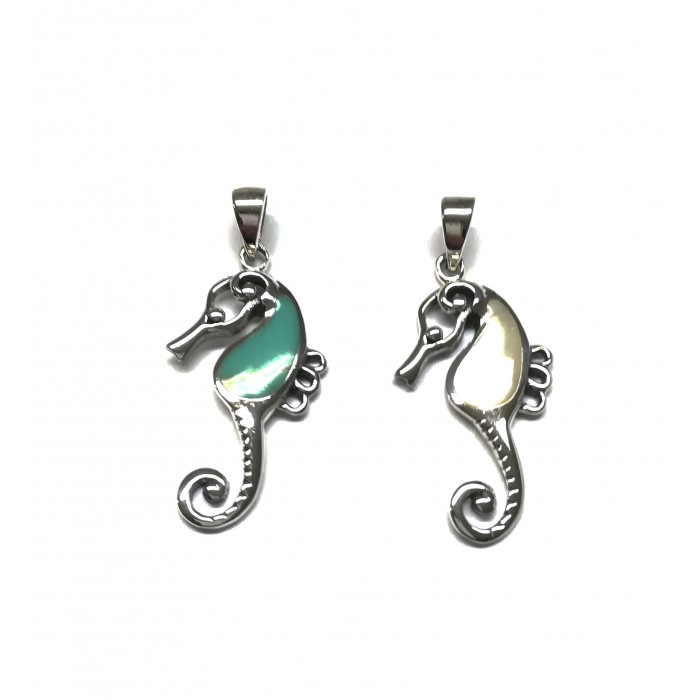 Pendentif argent pierre/Hippocampe