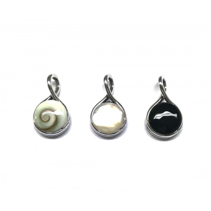 Pendentif argent pierre/vrille