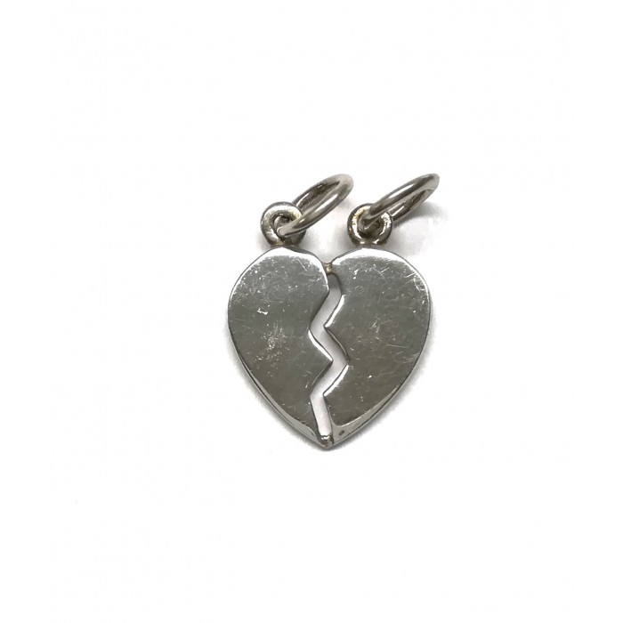 Pendentif argent/petit coeur sécable lisse