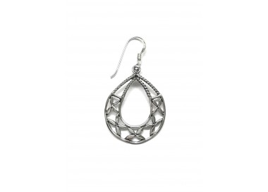 Boucles D'oreilles Pendantes En Argent Massif 925 - Style Ethnique Vintage - Occasion