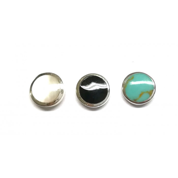 Boucles D'oreilles En Argent 925 Avec Médaillon En Marbre Travertin Rond Style Coquille - élégant Et Naturel