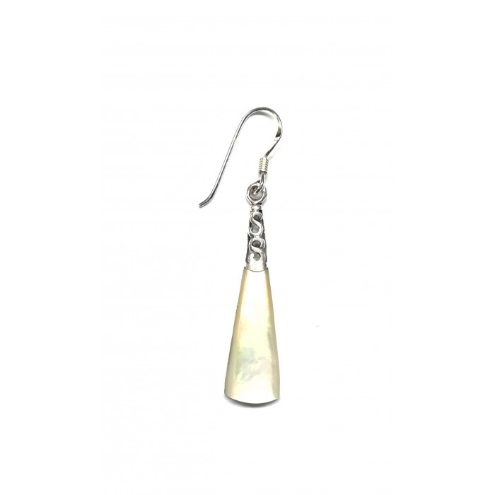 Boucle d'oreille argent pierre/pendante nacre