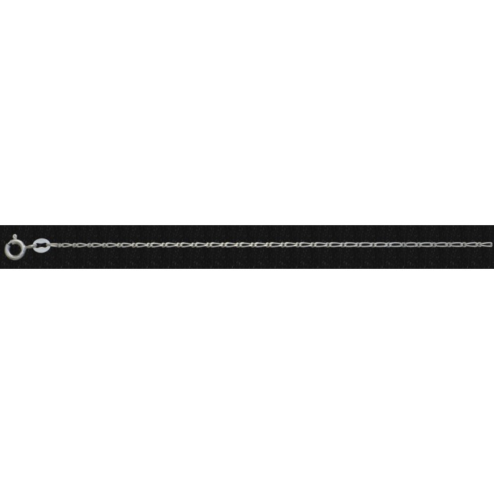 Chaîne argent/figaro diamantée 1+1