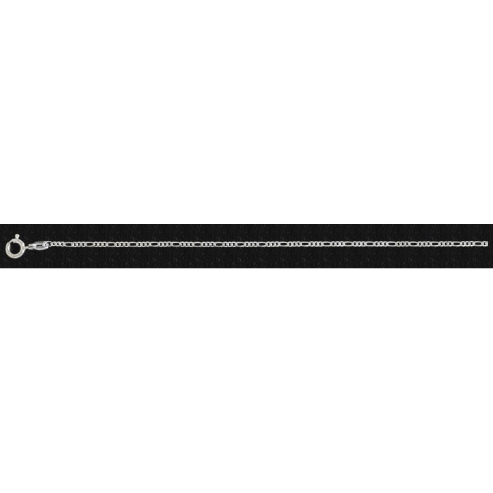Chaîne argent/figaro diamantée