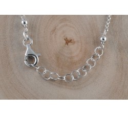 Chaîne argent/ " y " 3 fils baton diamanté +rho