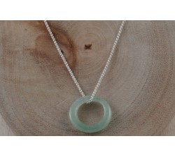 Chaîne argent/cercle avec pierre