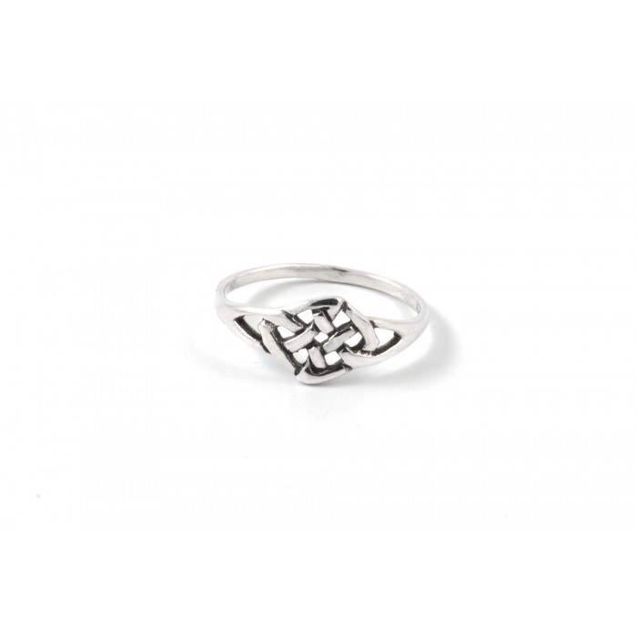 Bague Anneau En Argent Sterling Gravée Bretonne / Celtique - Taille 54 - Occasion Bon État