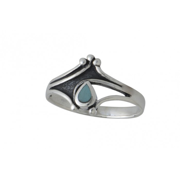 Bague argent pierre/turquoise ethnique