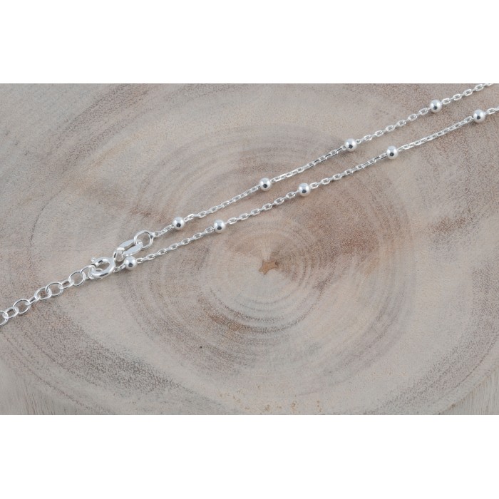Chaîne cheville argent/forçat+bille