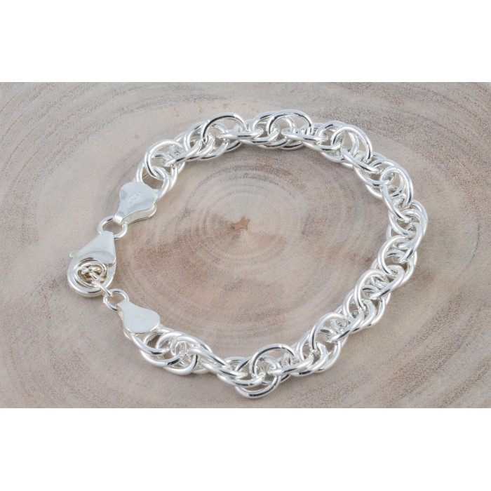 Bracelet argent/ovale entrelaçé