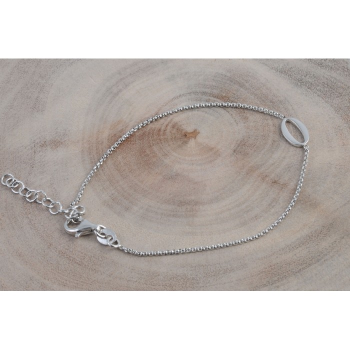 Bracelet argent/ovale/rhodié