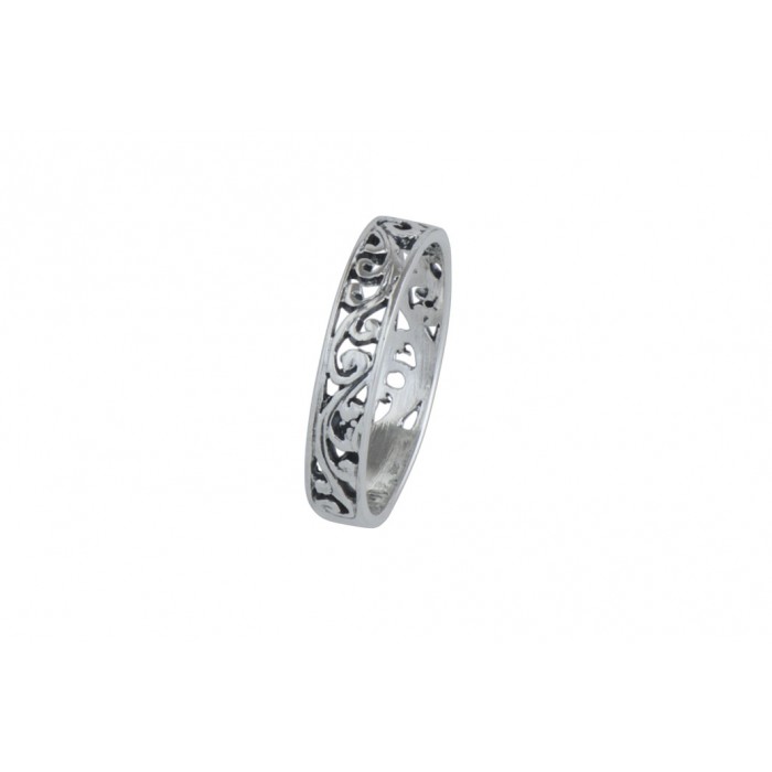 Bague Fleur Filigrane Argent 925 MunkiMix - Anneau Élégant Mariage Et Quotidien Pour Femme