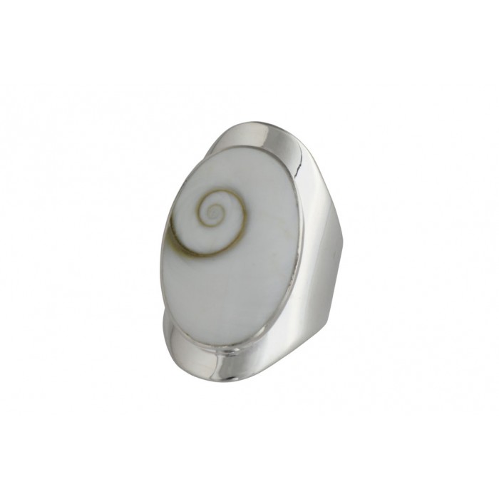 Bague argent pierre/shiva shell