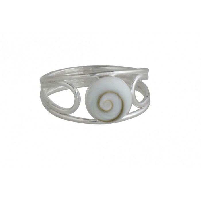 Bague argent pierre/shiva shell