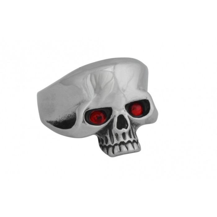 Steel ring /Red CZ