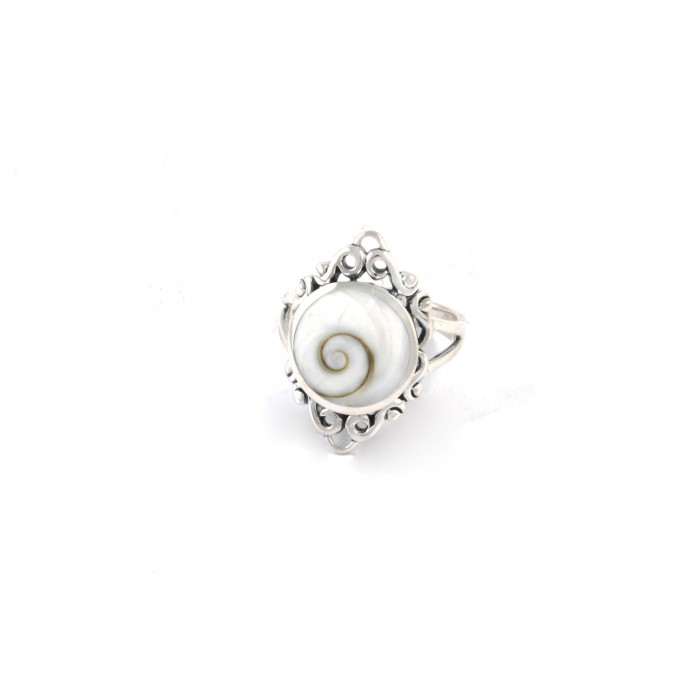Bague argent pierre shiva shell résine époxy