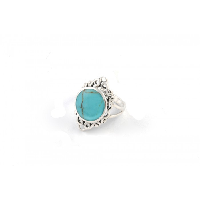 Bague argent pierre turquoise résine époxy