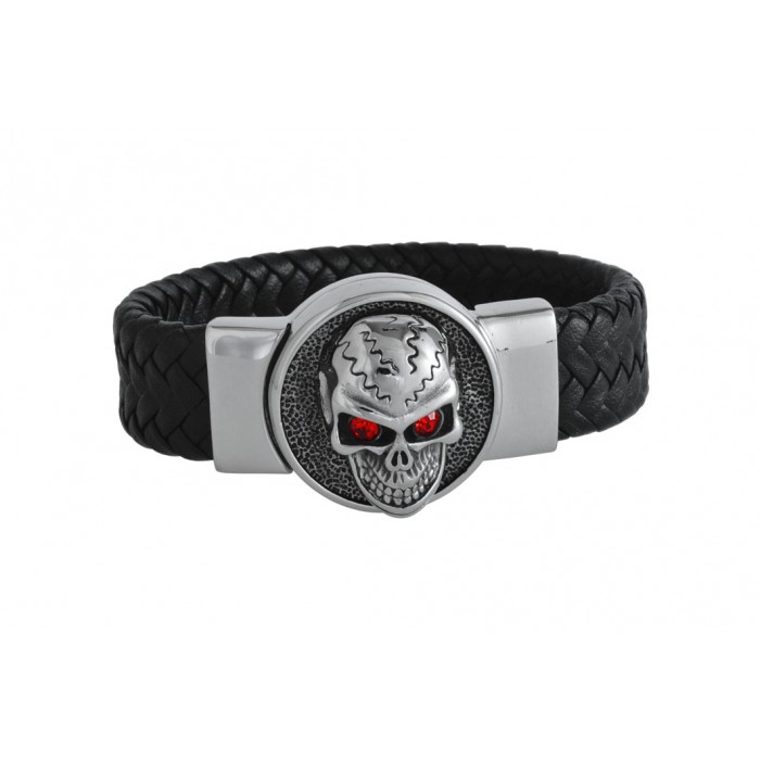 Steel leather bracelet/20mm/résine époxy/magnetic