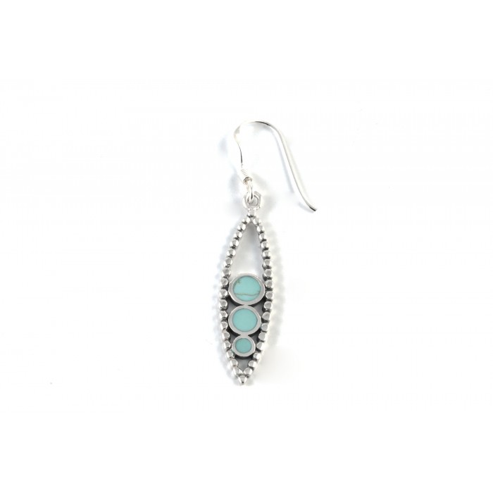 Boucle d'oreille argent pierre pendante