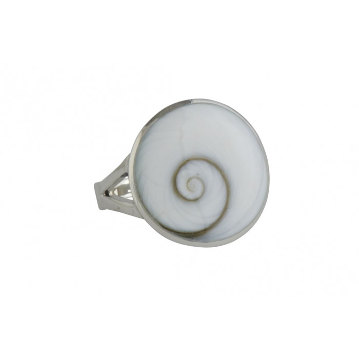 Bague argent pierre/shiva shell+résine époxy