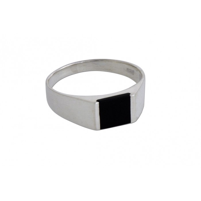 Bague argent pierre/chevalière onyx